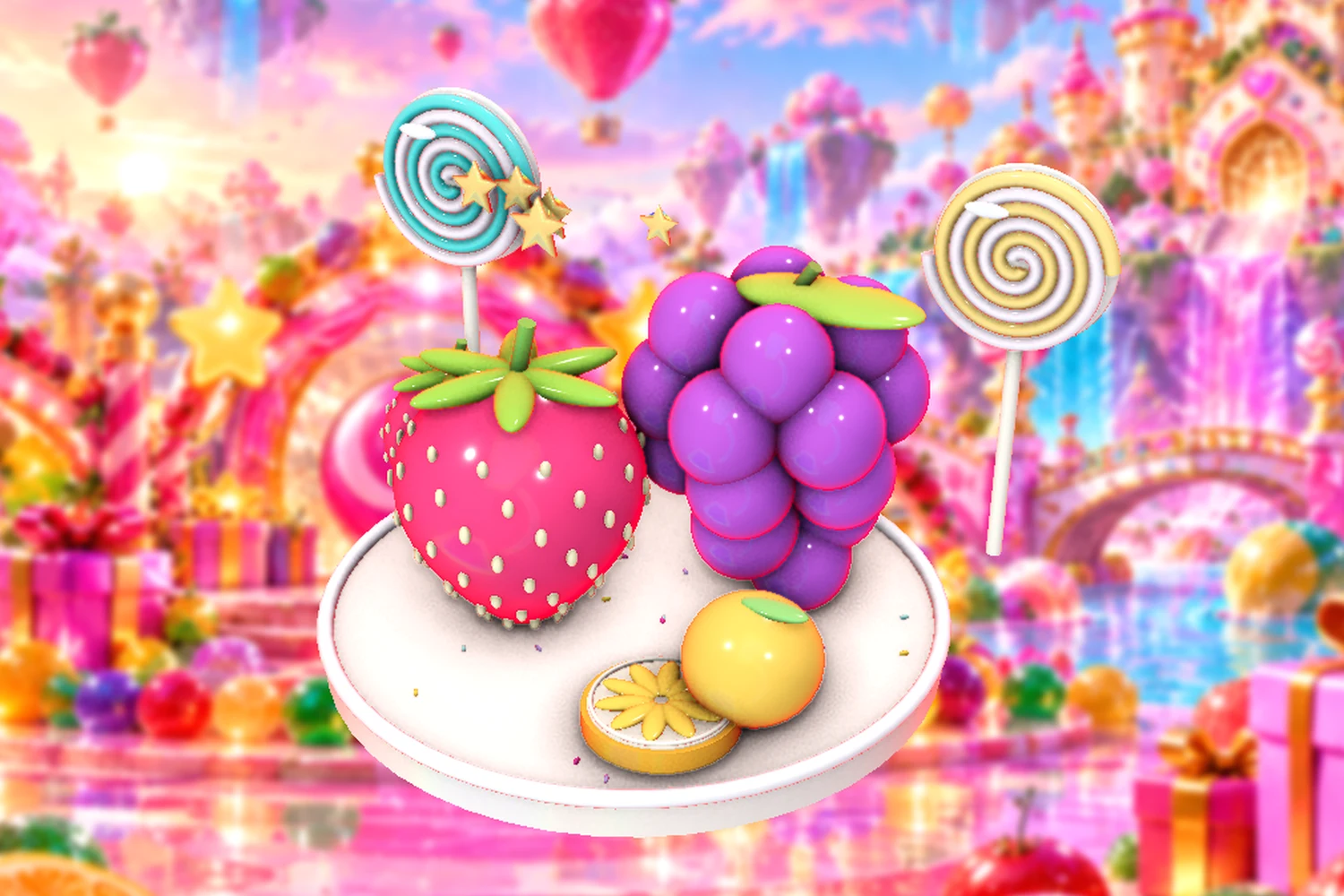 Berry hearts and sugar stars take turns on a shared board.